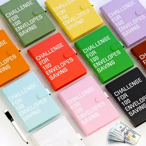 100 Envelopes Challenge Binder, Money Saving Challenge Book - Easy & Fun Way to Save $5,050, Envelopes Money Saving Challenge Budget Binder, Savings Challenges Binder, Budget Binder with Envelopes challenge book