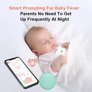Wireless Baby Thermometer with 24h Non-Stop Monitoring High & Low Alerts for Safe Care High Accuracy Smart Prompting