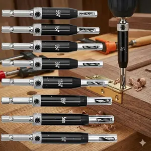 High Precision Self-Centering Hinge Drill Bit Set - Heavy Duty Industrial Grade Alloy, Anti-Slip Design for Wood & Metal Drilling. Perfect for Furniture Making, Cabinet Installation, DIY Home Renovation, Non Slip Bit