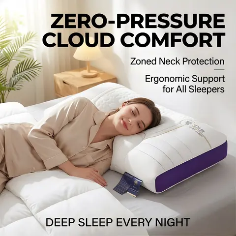 1 Pack Bad Quality Pillows, Flat Pillow,Thin Pillow, Suitable for All Sleep Positions (Back/Side/Stomach), for Travel & Home Use