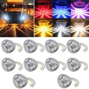 10PCS Dual Color Watermelon Lights for Car Truck Lorry Clearance LED Side Marker Light Trailers Caravan Strobe Signal Glow Lamp
