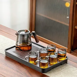 600ml High Borosilicate Glass Teapot Set with 6 Cups Heat Resistant Tea-Water Separation Multi-Use for Flower/Fruit/Herbal Tea & Coffee Ideal for Home & Office