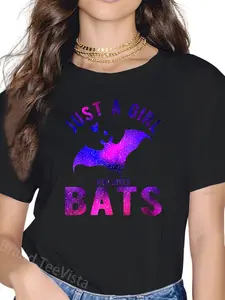 100% Cotton Unisex Just A Girl Who Loves Bats Bat Lover Funny Bat T-Shirt