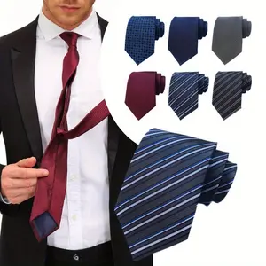 6Pcs Classic Silk Men's Necktie, Woven Jacquard Neck Ties, Stylish Tie Accessories for Versatile Business & Formal Wear