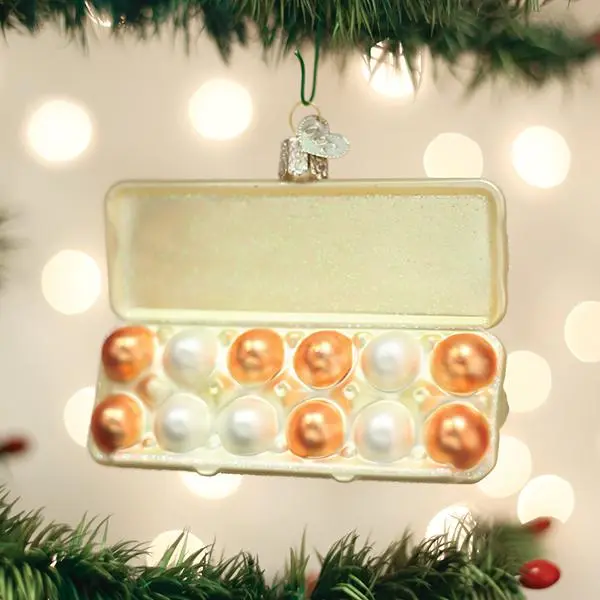 Vintage Hanging Egg Carton Home Ornament, Farmhouse Festive Home Decoration for Richer Yolk-Themed Holiday Displays with Thick Shell Highlight