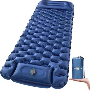 Sleeping Pad, Ultralight Inflatable Sleeping Pad for Camping, Built-in Pump, Ultimate for Camping, Hiking - Air pad, Carry Bag, Repair Kit - Compact & Lightweight Camping Pad (Blue)