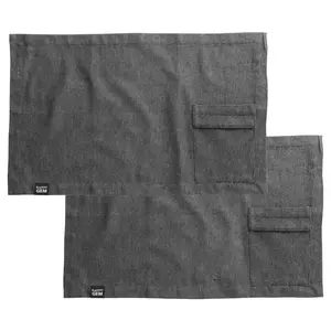 BergHOFF GEM 100% Cotton 2Pc Placemat Set, Black Denim Look