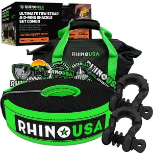 Rhino USA Heavy-Duty Recovery Gear Combos Off-Road Jeep Truck Vehicle Recovery, Best Offroad Towing Accessories - Backed for Life