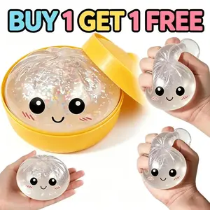 【BUY 1 GET 1 FREE】Big Dumpling Squishy, Random color Bun Fidget Toy, Soft TPR Material, Stress Relief, Unboxing Surprise,rare squishy Random Style per Pack.Perfect for graduation,Easter gifts, suitable for children to exchange gifts 8.5cm × 5cm