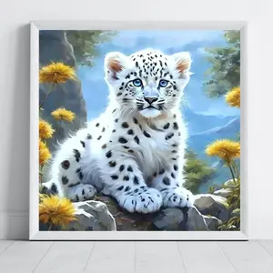 Leopard Pattern Diamond Painting Kit, Adult Art Craft Set, Frameless DIY 5D Diamond Art, Home Decor, Perfect Gift for Holidays