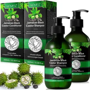 Jamaican Black Castor Oil Shampoo & Conditioner set , helps hair growth and hair shine , includes biotin oil and coconut oil, smoother and tougher hair