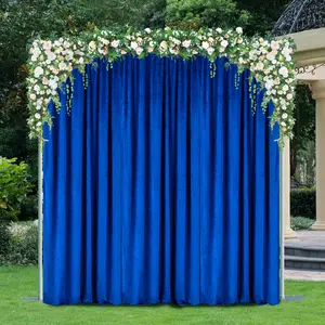 12 ft x 57" Ice Crushed Velvet (200 GSM) Event Backdrop Curtain Drape Panel - Royal Blue (1pc)