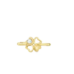 14k Mini Clover Midi Ring
