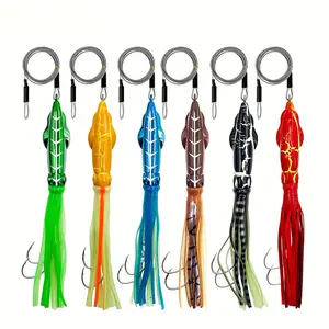YOTO 3pcs Squid Skirt Lure - Slow Jigging Octopus Shape Trolling Bait for Saltwater Deep Sea Fishing