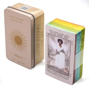 78-Card Tarot Deck Set with Guidebook, Gold Foil Paper Edition, Standard Size, Durable Tin Box Packaging, Mystical Card Game, Tarot Card Decks