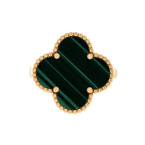 Pre-owned Van Cleef & Arpels Magic Alhambra Ring 18K Yellow Gold with Malachite by Rebag