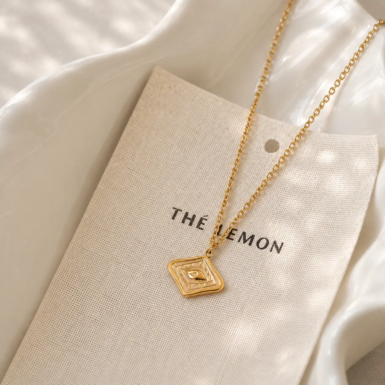 Evil Eye Gold Necklace | Waterproof 18K Gold PVD Stainless Steel Necklace | Tarnish Free Minimalist Protection Jewelry Gift for Women