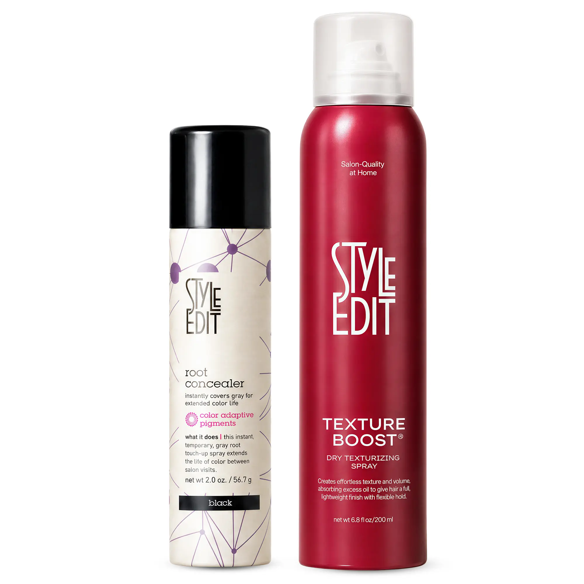Style Edit TEXTURE BOOST Dry Texturizing Spray and Root Concealer Spray