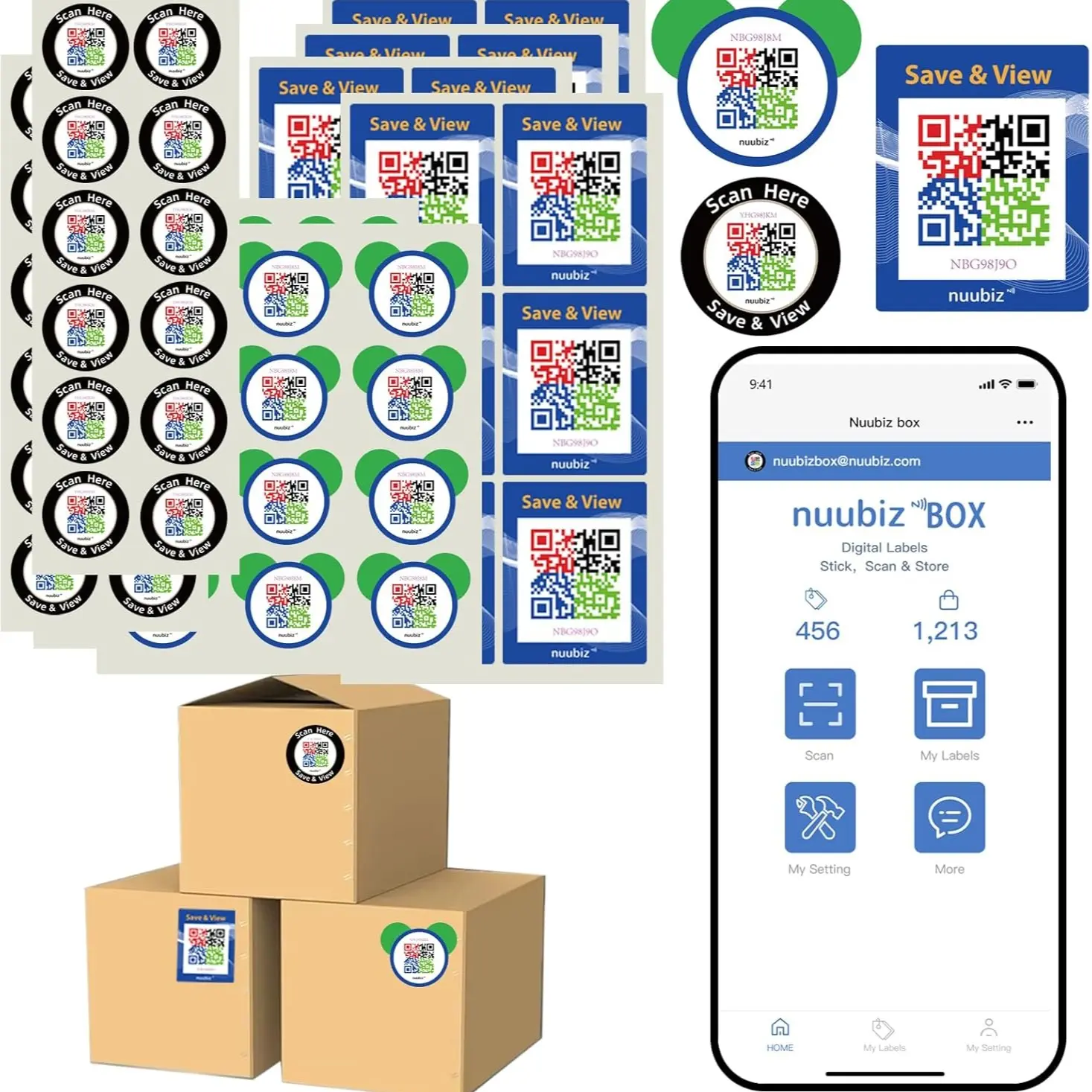 QR Tag Set (Round, Square, Cartoon) – 6 Sheets/12 