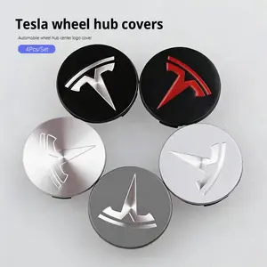 Car Wheel Hub Center Cover 4pcs ABS Electroplating Accessories For Tesla Model 3 Model S Model X Model Y Cybertruck Roadster SpaceX