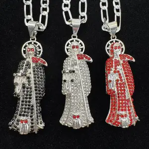Santa Muerte Necklace 14k Silver Plated