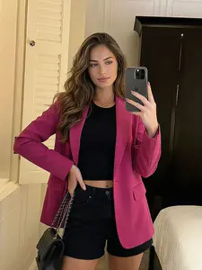 Women's Casual Loose-Fitting Business Style Jacket, Spring 2026 Fashionable Daily Wear Outerwear, Comfortable & Stylish Design