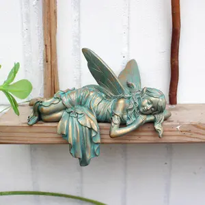 Copper Classic Sleeping Posture Flower Fairy, Office Desktop Decoration, Flat Right Angle Decoration Ornaments, Home Desktop Right Angle Beautification Ornaments