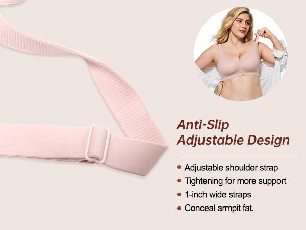 (Size up recommended) AsFairy Women's Seamless Wireless Bra Full Coverage Push Up No Underwire Tshirt Comfortable Womenwear Everyday Jelly Underwear Bras Machine Washable U-back & Crisscross Back Semi-fixed Pads