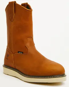 Men's 10.75" Pull-On Barnyard Leather Work Boots - Composite Toe