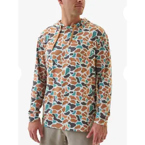 Burlebo Performance Hoodie Bayside Camo | Lightweight Athletic Hoodie for Men