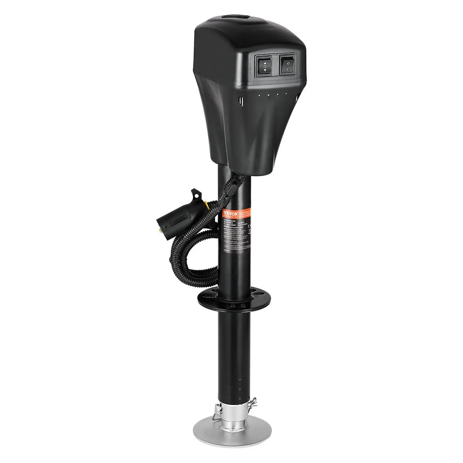 【Summerfinds】VEVOR Electric Trailer Jack, 5000 lbs, Heavy Duty RV Electric Power Tongue Jack with 7-pin Connector, Manual Crank Handle & Weatherproof Jack Cover, 10"-28.3" Lift, for Trailers, Campers & RVs, Black Automotive Tire Inflator Automotive Vehicl