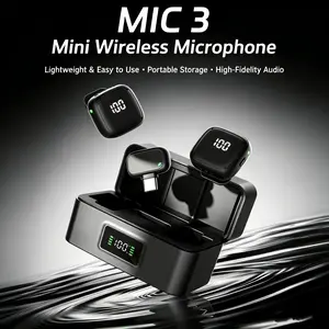 360° Omnidirectional Wireless Lavalier Microphone, Dual Transmitters, Broadcast-Level Condenser Mic for Vlogging, Live Streaming & Video Recording，HD Condenser Microphone for Interviews, Vlogs & Live Broadcasts