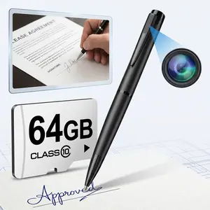 1)Summervibes Security Pen Camera 64GB BodyCam Home Outdoor Small 1080P Motion Detection Cam Meeting Recording Card Mini camera security cameras for home[NO WIFI]