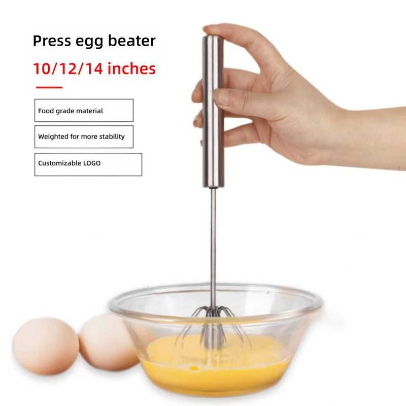 3PCS manual egg beater! Three types of mixing heads, one click semi-automatic press, labor-saving and efficient stainless steel material with double ceiling efficiency, essential baking crafts for kitchens Utensils