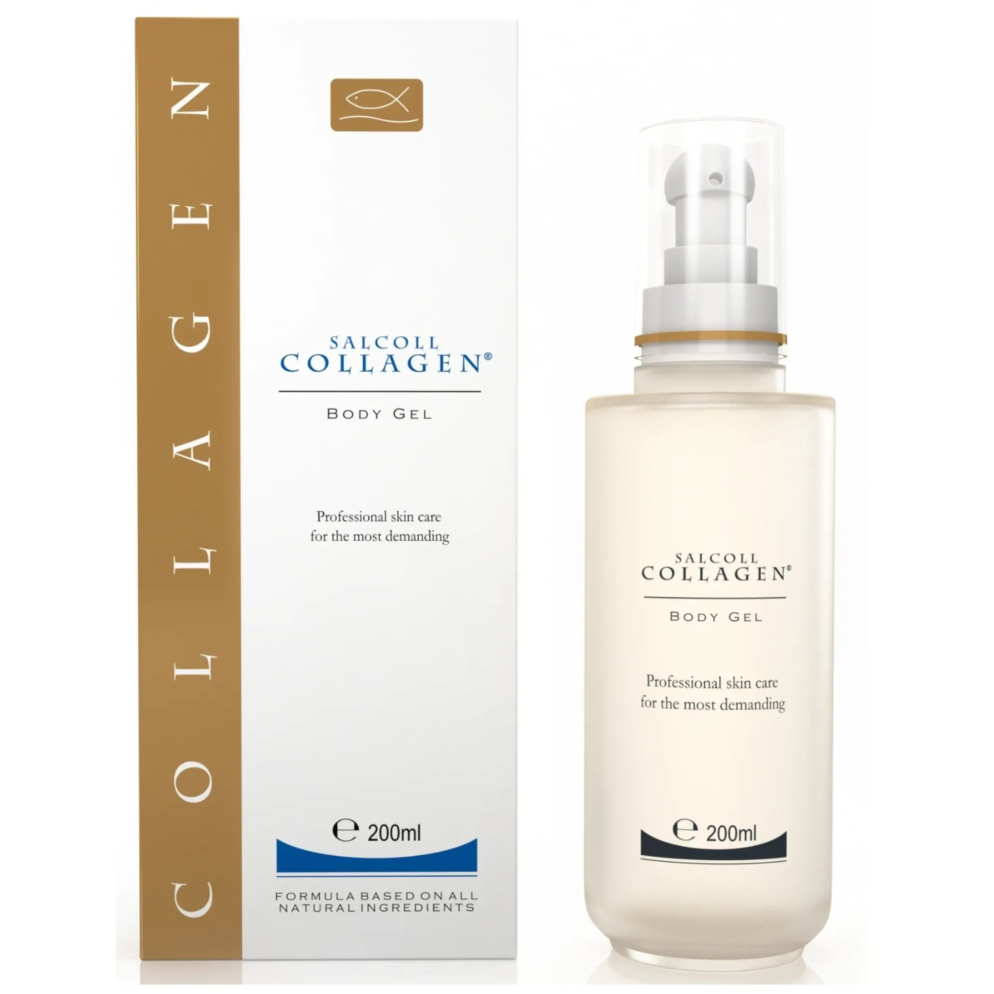 Salcoll Collagen Body Gel for Deep Skin Hydration, Anti Aging, Skin Protection and Regeneration, Natural Marine Collagen Formula, 200ml, 200ml
