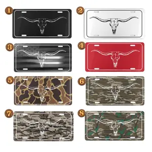 Camo Vanity Plate Texas Longhorn, Aluminum Vanity Tag for US Vehicles, Best gift, Number Plate, Truck Tag