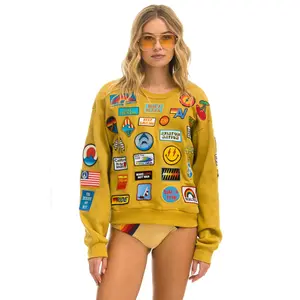 VINTAGE PATCH RELAXED CREW SWEATSHIRT - KHAKI