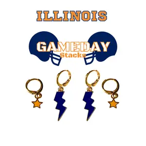 Illinois Classic Gameday Earring Stack For Fighting Illini Game Day