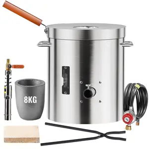 Propane Melting Furnace Kit 8 Kg 18 Lbs With Crucible Tongs For Metal Smelting, Casting And Alloying, High-Temperature Foundry Equipment With Refractory Insulation, Portable, Includes Safety Guide And Operating Manual