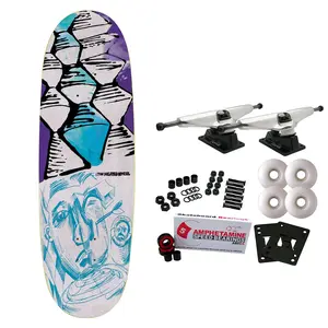 The Heated Wheel Skateboard Complete Sorry Burt 90's Egg Blue/Purple 9.25" x 32"