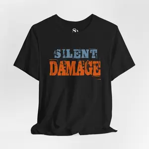 Silent Damage Brand T-Shirt – Mental Health Awareness Statement Unisex Graphic Tee for Men and Women