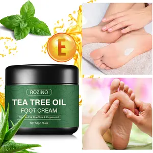 Rozino Tea Tree Oil Foot Cream, smooth over heels toes and soles before bed, a simple nighttime ritual for soft and smooth looking feet 50
