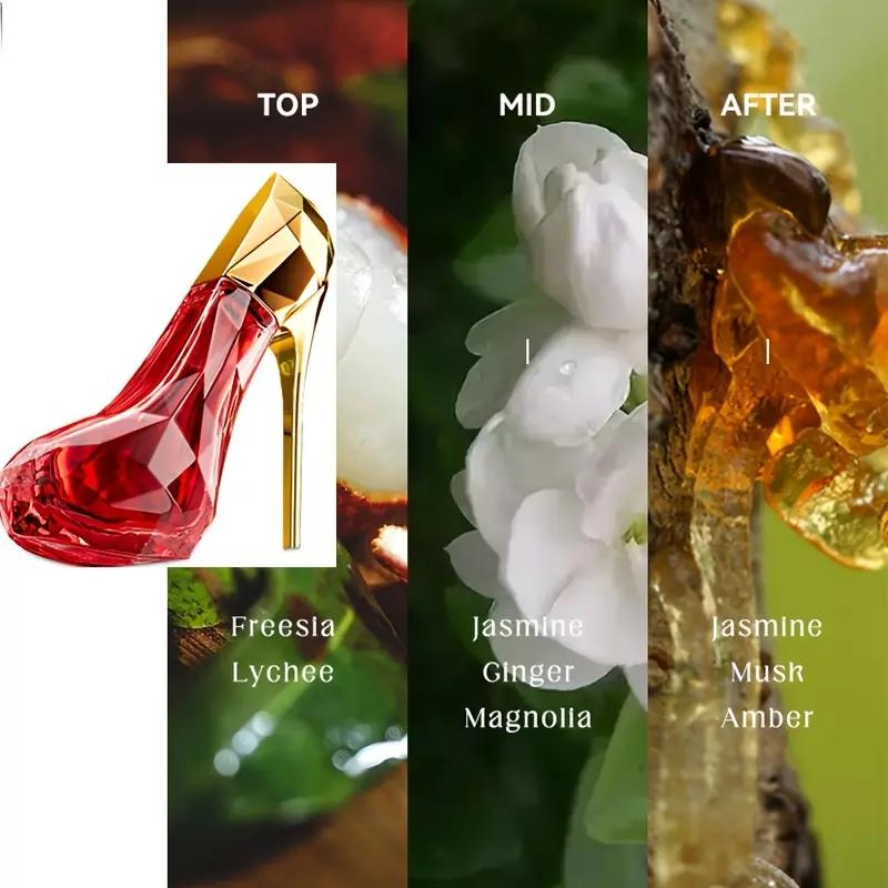 deold Ladies perfume in 3 bottle set, 3.03 oz (90 ml), with a fresh and elegant fragrance, designed with high-heeled shoe pattern. It's the perfect gift for her. Floral fragrance perfume