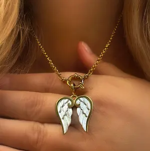 Angel Wings Necklace with Toggle Clasp