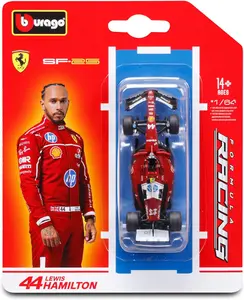 Bburago 1:64 Scale Race Formula Ferrari SF-25 (2025) Diecast Vehicle, Hamilton #44