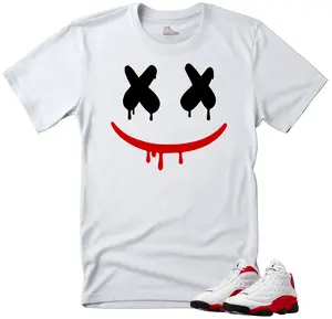 Shirt To Match Jordan 13 Chicago-DRIPPING FACEV Unisex White Maching T-Shirt