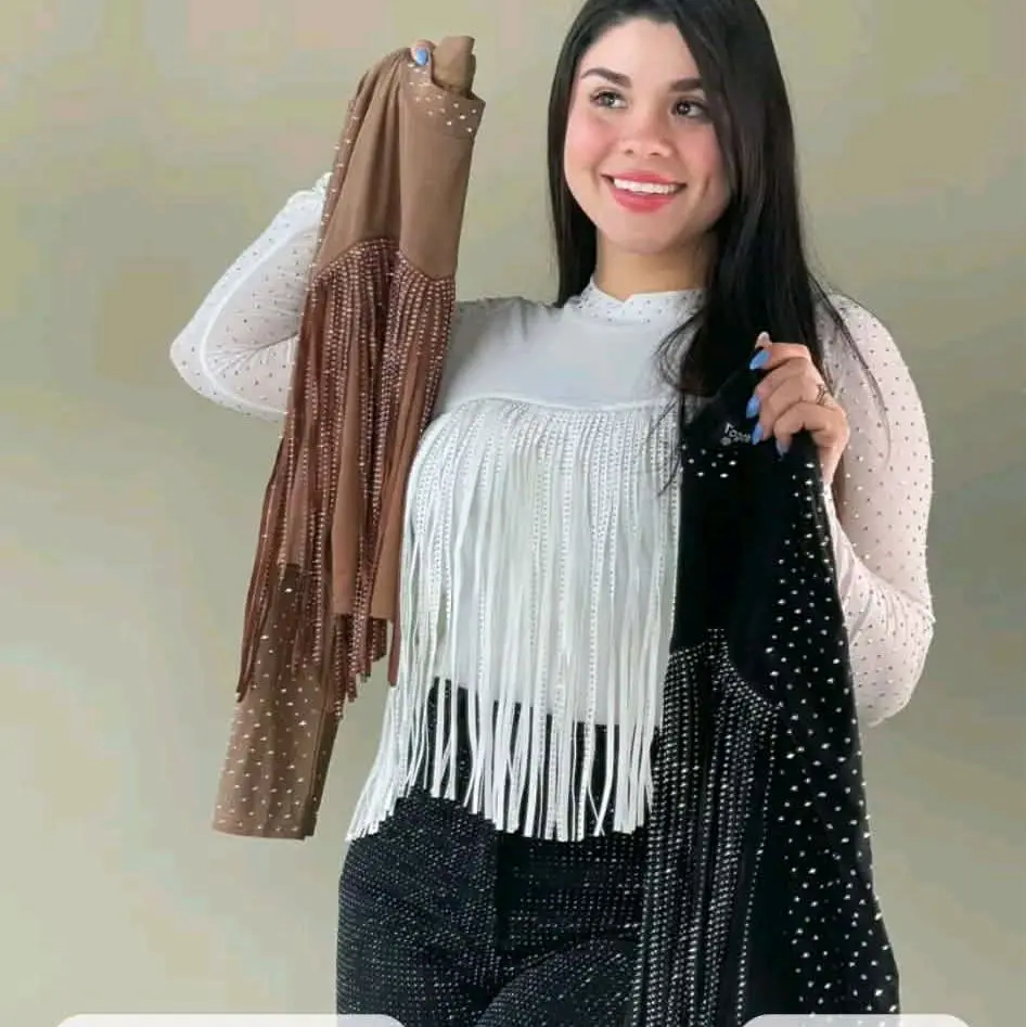 Kamelia Women's Top with Rhinestones - Stylish Cowgirl Outfit, Versatile Wear, Embellished Design, Perfect for Casual & Formal Occasions