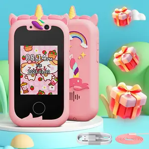 Unicorn Design Touch Screen Digital Camera Phone, 1 Count Cute Dual Camera USB Rechargeable Camera with Lanyard, Birthday Gift for Boys & Girls