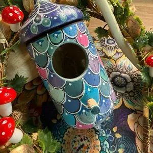 Blue Tail Mermaid hummingbird house for hummingbirds and other small creatures hummingbird feeder