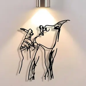 Abstract Art Metal Wall Decor, 1 Count Creative Smoking Girl Design Wall Art, Wall Hanging Decor for Home Living Room Bedroom Office Coffee Shop, Poster, Art Wall Decoration